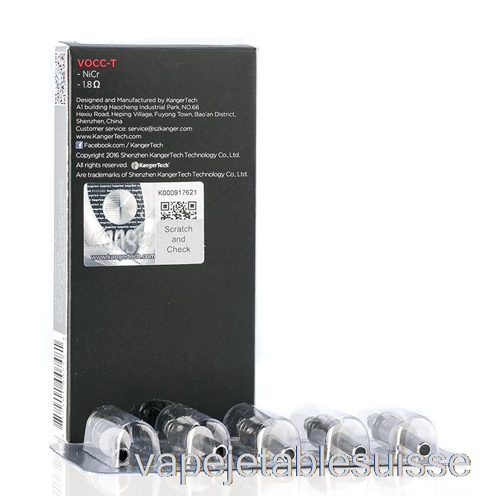 Vape Suisse Kanger Vocc-t Bobines De Remplacement Bobines 1.8ohm Vocc-t